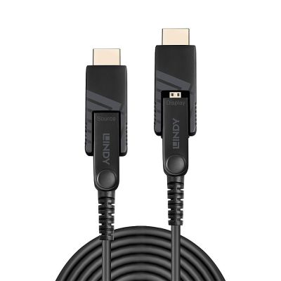 LINDY Micro-HDMI Hybrid-Glasfaserkabel 18G 10m