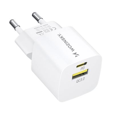 5. Wozinsky WWCEAC GaN USB-A USB-C 33W Wandladegerät - Weiß