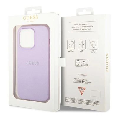 8. Guess Saffiano Strap Case für iPhone 14 Pro Max 6,7" - Lila