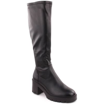 10. Damenstiefel mit Absatz und Plateau, warm gefüttert, schwarz, Vinceza 58332