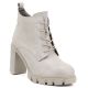 Cremefarbene Damen-Ankle-Boots mit Blockabsatz, Modell M.Daszyński SA218-8