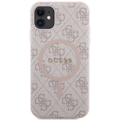 3. Guess GUHMN61G4GFRP iPhone 11 6,1" / Xr rosa/rosa Hardcase 4G Collection Leder Metall Logo MagSafe