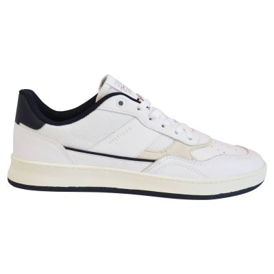 Tommy Hilfiger Retro Court Mix Cupsole Herrenschuhe Weiß - FM0FM04006 YBR