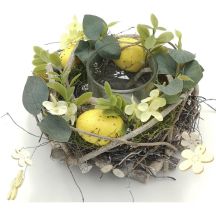 Dekorativer gelber Kerzenhalter 16 cm für Teelichter