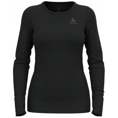 Odlo BL TOP Crewneck l/s MERINO 200 Damen T-Shirt Größe M Schwarz