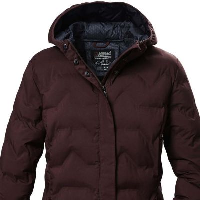 3. Killtec KOW 9 Damen Steppjacke mit Kapuze Wasserdichter Langer Winterparka Burgund (41806/447)