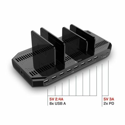 3. Lindy 73435 Handy-Ladegerät für Smartphones und Tablets, Schwarz, AC-Schnellladefunktion, intern
