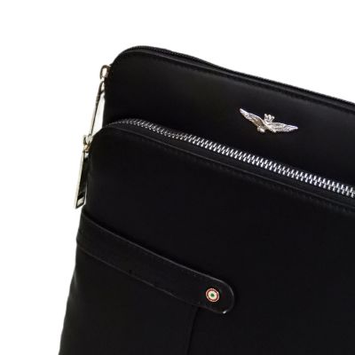 5. Aeronautica Militare Fly Herren-Umhängetasche Messenger Bag Schwarz - AM-392