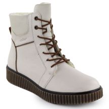 Beige Damen-Lederstiefeletten Rieker Y4303-80