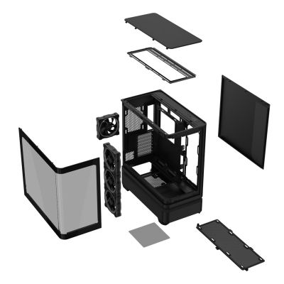 19. ASUS PRIME AP304 TG ARGB SCHWARZES Gehäuse