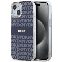 DKNY IML Mono & Stripe MagSafe Hülle für iPhone 15 / 14 / 13 – Blau
