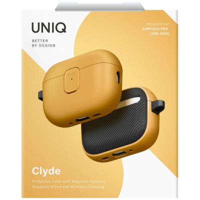 6. Uniq Clyde Hülle für AirPods Pro 3. Generation – Gelb-Grau