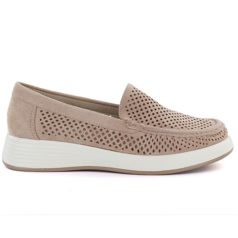 2. Sergio Leone MK097H Damen-Plateauschuhe mit durchbrochenem Muster in Nude