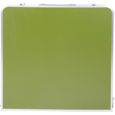 13. Klappbarer Campingtisch 120 x 60 x 70/62/55 cm + 4 Stühle, Grün