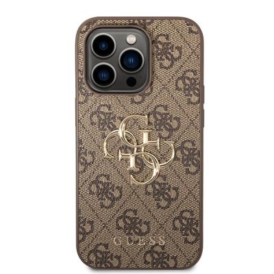 3. Guess GUHCP15L4GMGBR iPhone 15 Pro 6,1" braun/braunes Hardcase 4G Big Metal Logo