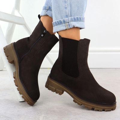 10. Damen-Lederstiefeletten als Chelsea Boots in Schokoladenbraun Sergio Leone TR25733-S