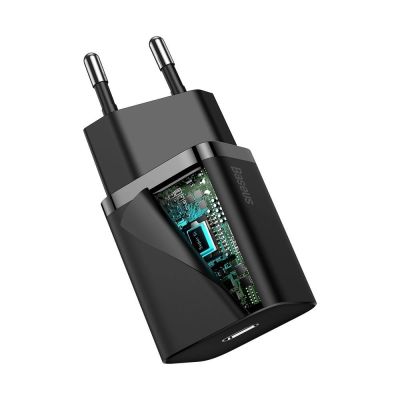4. Baseus Super Si 1C Schnellladegerät USB Typ C 20W Power Delivery + USB-Kabel Typ C - Lightning 1m schwarz (TZCCSUP-B01)