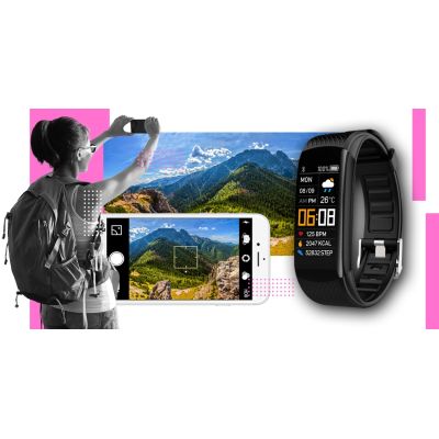 9. Smartwatch GIEWONT Schwarz Pink 2 Armbänder GW200-4