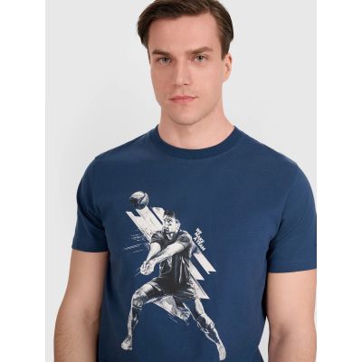 4. Herren-T-Shirt mit Volleyball-Print, Größe 4F 4FRAW25TTSHM3237-46S