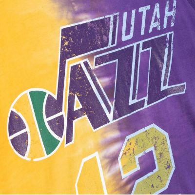 3. Mitchell & Ness NBA Utah Jazz John Stockton Tanktop aus Baumwolle mit Batikmuster - TTNK3206-UJAYYJSTYWPR