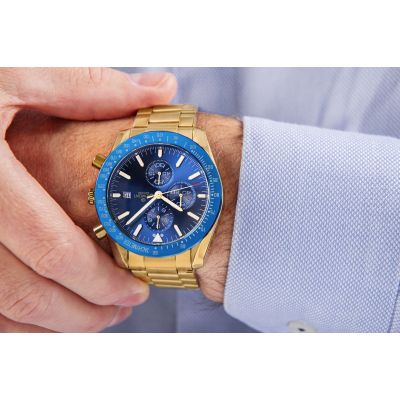 4. Giewont Herrenuhr Chronograph Saphir Gold Blau GW8720-B6