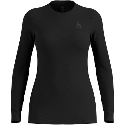 6. ODLO Merino 160 BL Top Crew Neck Damen T-Shirt L/S Gr. M Schwarz