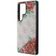 6. Guess Leather 4G Flowers Print Metal Classic Logo MagSafe Hülle für Samsung Galaxy S25 Ultra - Rosa