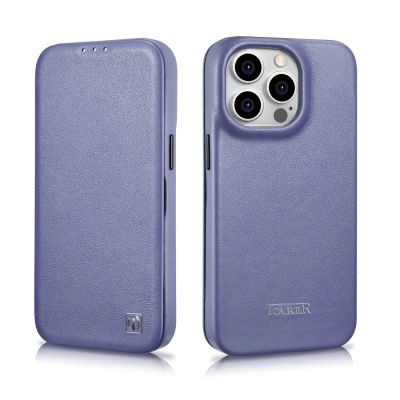 28. iCarer CE Premium Leather Folio Case iPhone 14 Pro Magnetic Flip Leather Folio Case MagSafe Light Purple (WMI14220714-LP)