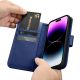 16. iCarer Wallet Case 2in1 Cover iPhone 14 Pro Leder Flip Case Anti-RFID blau (WMI14220726-BU)