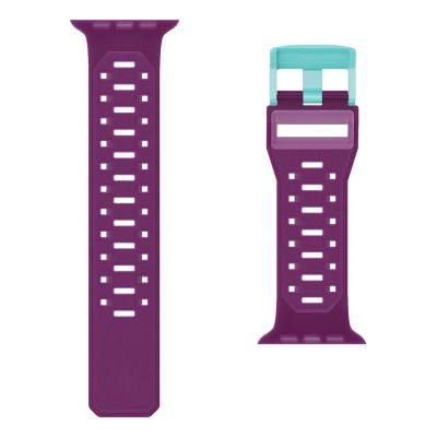6. UAG Civilian – Silikonarmband für Apple Watch 44 mm–49 mm (Apple Watch 4–11, SE 1–3, Ultra 1–3) (Deep Purple Synth / Aqua)