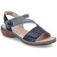 Damen-Ledersandalen mit Klettverschluss, marineblau, Rieker 65964-12