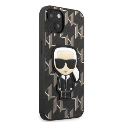 4. Karl Lagerfeld KLHCP13SPMNIKBK iPhone 13 mini 5.4" Hardcase schwarz/schwarz Monogram Ikonik Patch