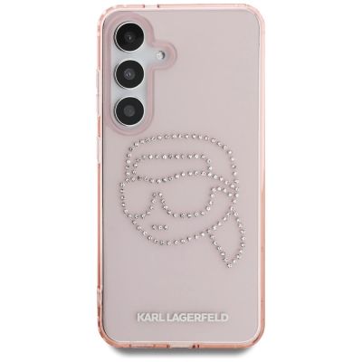3. Karl Lagerfeld Rhinestones K. Head Logo Samsung Galaxy S25 Hülle, rosa
