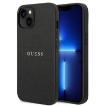 Guess Saffiano Strap Case für iPhone 14 Plus - Schwarz