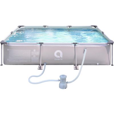 8. Rechteckiger Rahmenpool mit leistungsstarker Filterpumpe 300 x 207 x 66 cm 17771EU