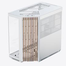 APNX V1 PC-Gehäuse, Midi-Tower, ATX, gehärtetes Glas – Holz, Weiß