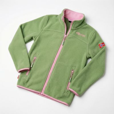 3. Trollkids Mädchen Oppdal Jacket XT sportliche Fleecejacke mit Reißverschluss, Grün (415-353)