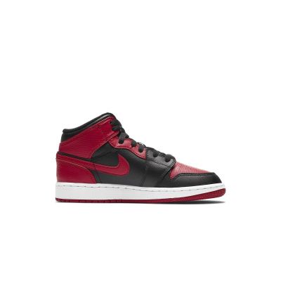 Air Jordan 1 Mid Banned GS Retro-Schuhe - 554725-074