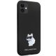 4. Karl Lagerfeld KLHCN61SMHCNPK Hülle für iPhone 11 / Xr – schwarzer Silikon-C-Metallstift