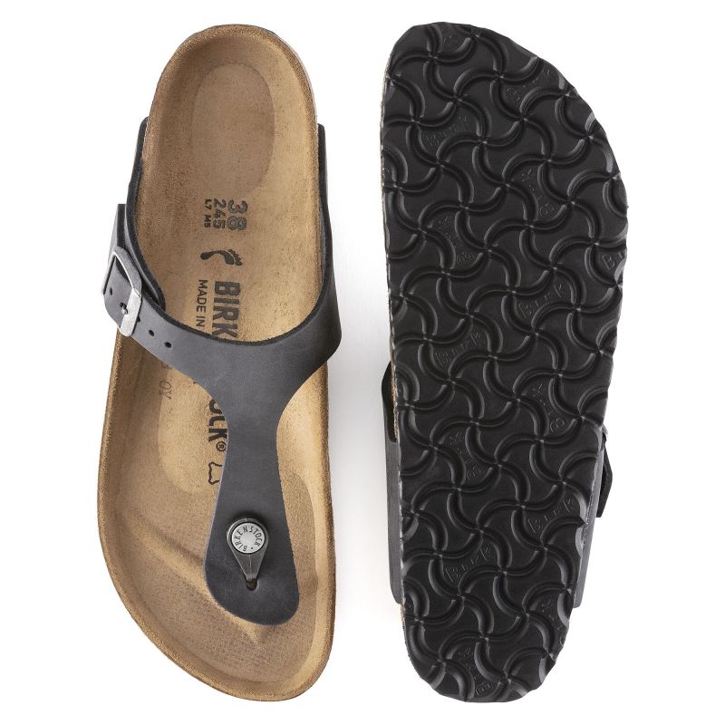 3. Birkenstock Gizeh NU Oiled Black Regular Flip-Flops für Damen/Herren (0845251)