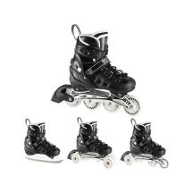 NH10905 4in1 SCHWARZE LED-ROLLENSCHUHE GRÖSSE S (31-34) MIT DIMENSIONAL HOCKEYBLATT NILS EXTREME