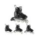 NH10905 4in1 SCHWARZE LED-ROLLENSCHUHE GRÖSSE S (31-34) MIT DIMENSIONAL HOCKEYBLATT NILS EXTREME