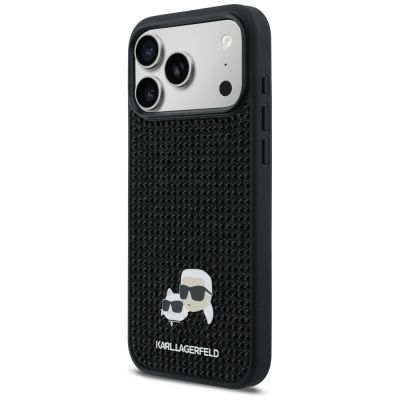 2. Karl Lagerfeld Strass-Hülle mit Karl&Choupette-Motiv für iPhone 17 Pro Max – Schwarz