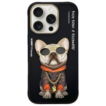 Nimmy Glasses Cool Dog Case für iPhone 16 Pro Max, Schwarz