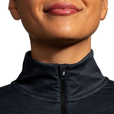 6. Dash 1/2 Zip 2.0 Damen Lauftop Schwarz
