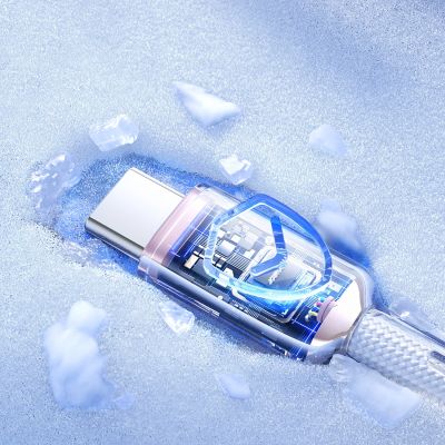 13. Joyroom S-A42 Crystal-Clear Serie 3A USB-A – USB-C-Kabel 1,2 m – Weiß