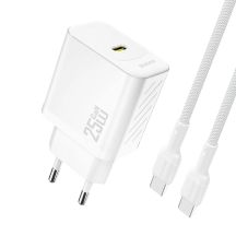 Dudao A27CEU PD 25W GaN SB-C Wandladegerät mit USB-C-Kabel – Weiß