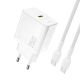 Dudao A27CEU PD 25W GaN SB-C Wandladegerät mit USB-C-Kabel – Weiß