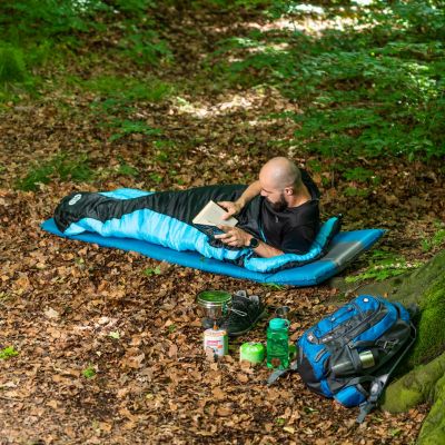 17. NILS CAMP NC2012 Schlafsack Schwarz und Blau