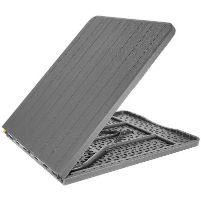 13. Cateringtisch, zusammenklappbar in einem Koffer, 180 x 74 cm, max. 100 kg, Holzart: Woodland Board, Dunkelgrau